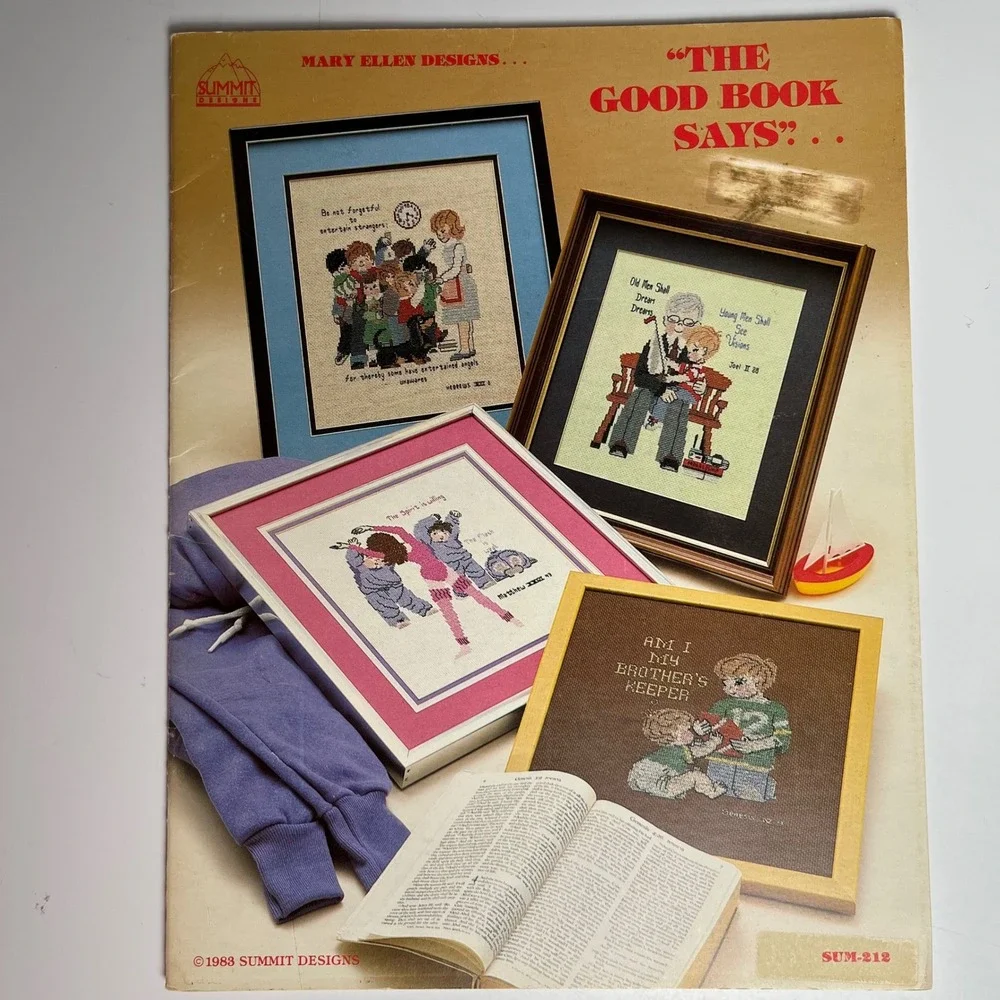 Mary Ellen Designs The Good Book Says Cross Stitch‎ Patterns 1983 Summit Designs